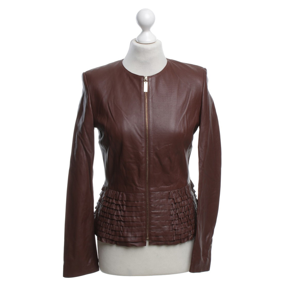 Elisabetta Franchi Leather jacket in brown