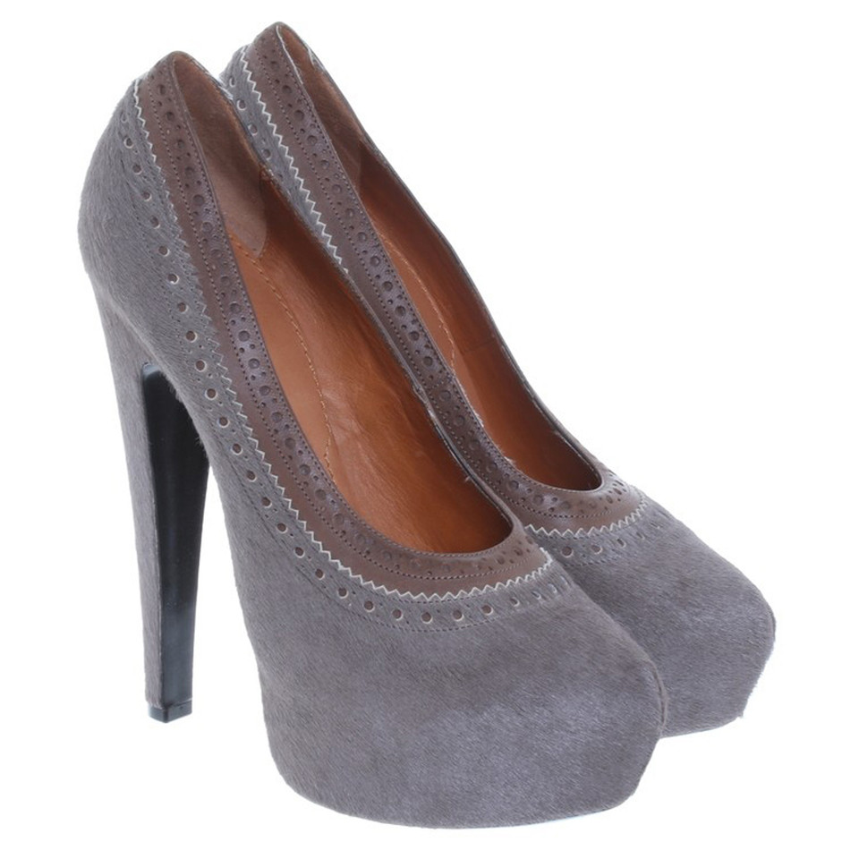 Givenchy High pumps in taupe with fur trim