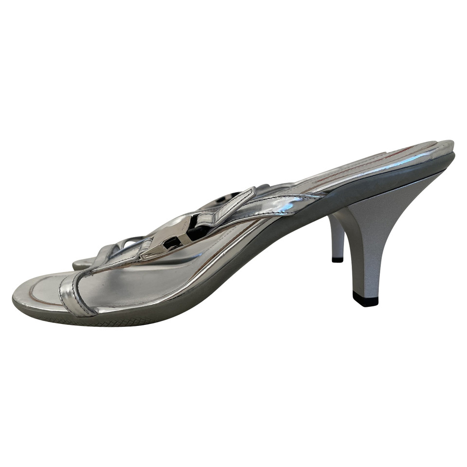 Prada Sandals Leather in Silvery