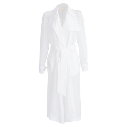 Genny Jacke/Mantel aus Seide in Weiß