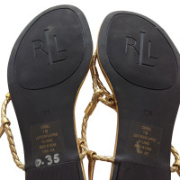 Ralph Lauren Flip Flops en cuir verni