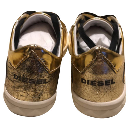 Diesel Black Gold Chaussures de sport en Cuir en Doré