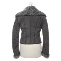 Donna Karan Jacket/Coat Leather in Grey