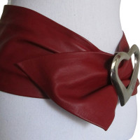 Moschino Leather belt in red