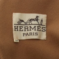 Hermès Cape en laine marron clair