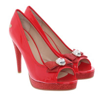 Moschino Love Pumps/Peeptoes Leather in Red