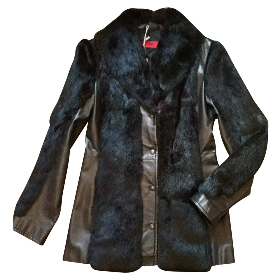 Hugo Boss Leather jacket with fur
