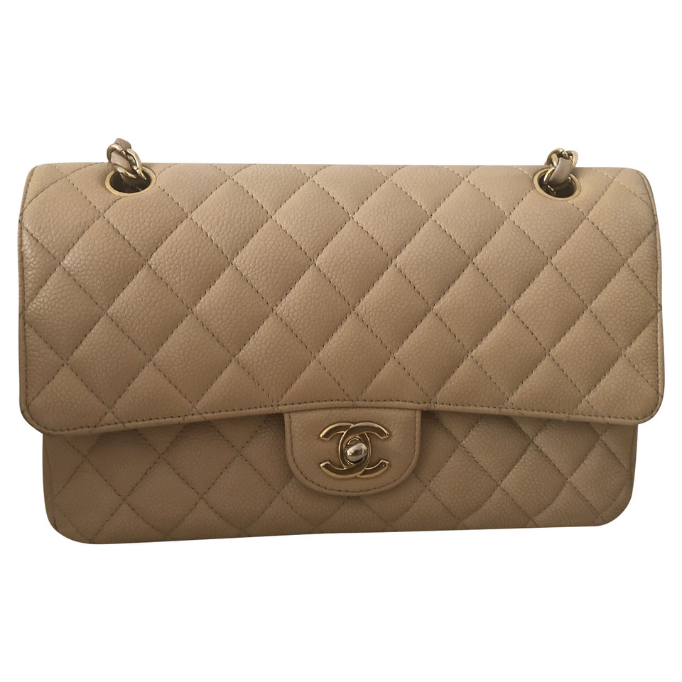 Chanel 2.55 Leer in Beige