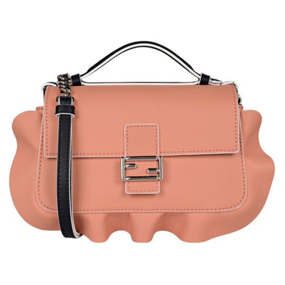 Fendi Double Micro Baguette Bag Leer in Zwart