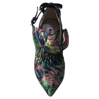Msgm scarpe con tacco floreale multicolore
