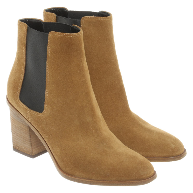 ochre ankle boots
