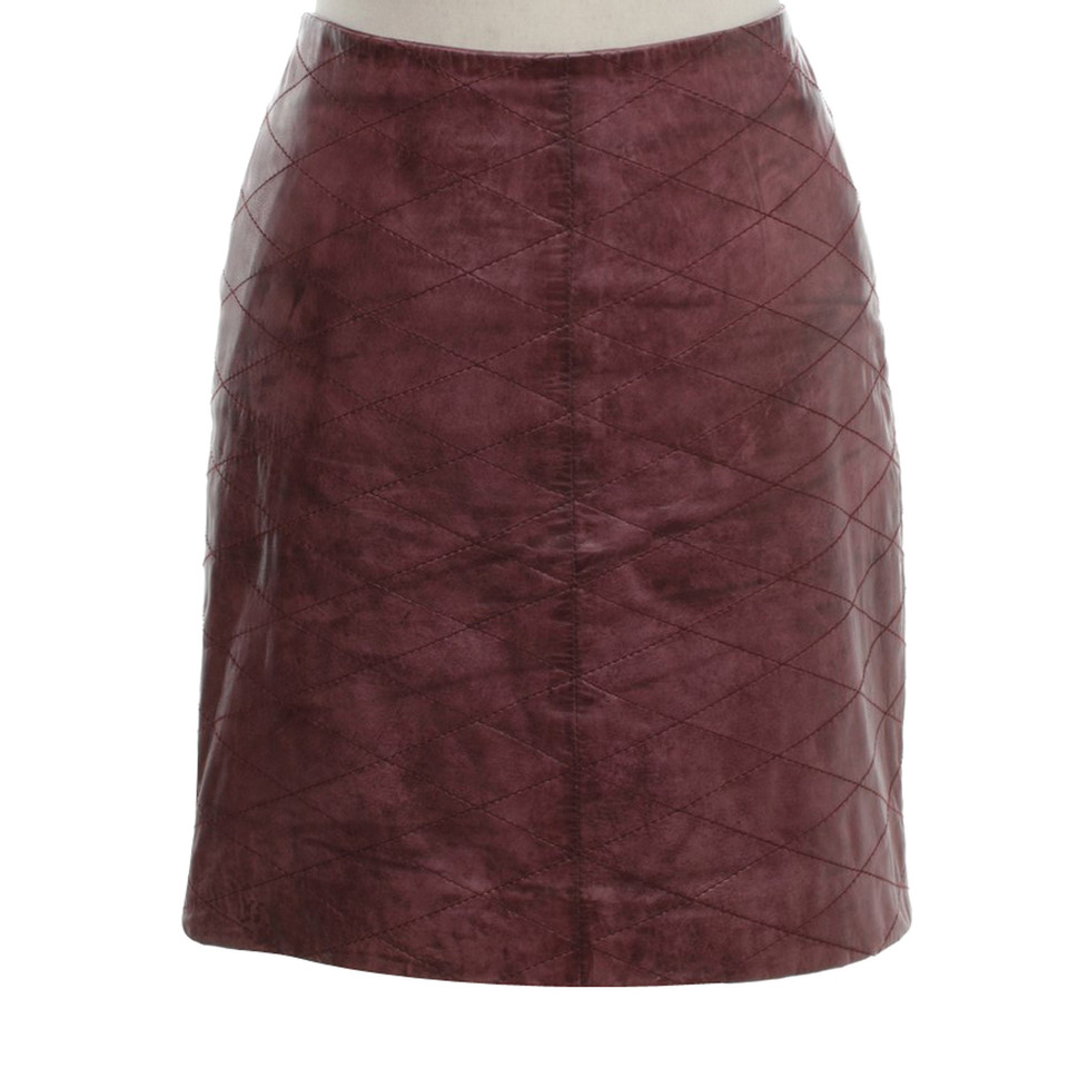 Utzon Leather skirt in Bordeaux