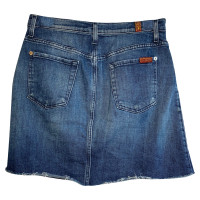 7 For All Mankind Skirt Cotton in Blue