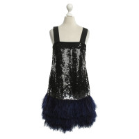 Blumarine Sequined dress with ostrich feathers