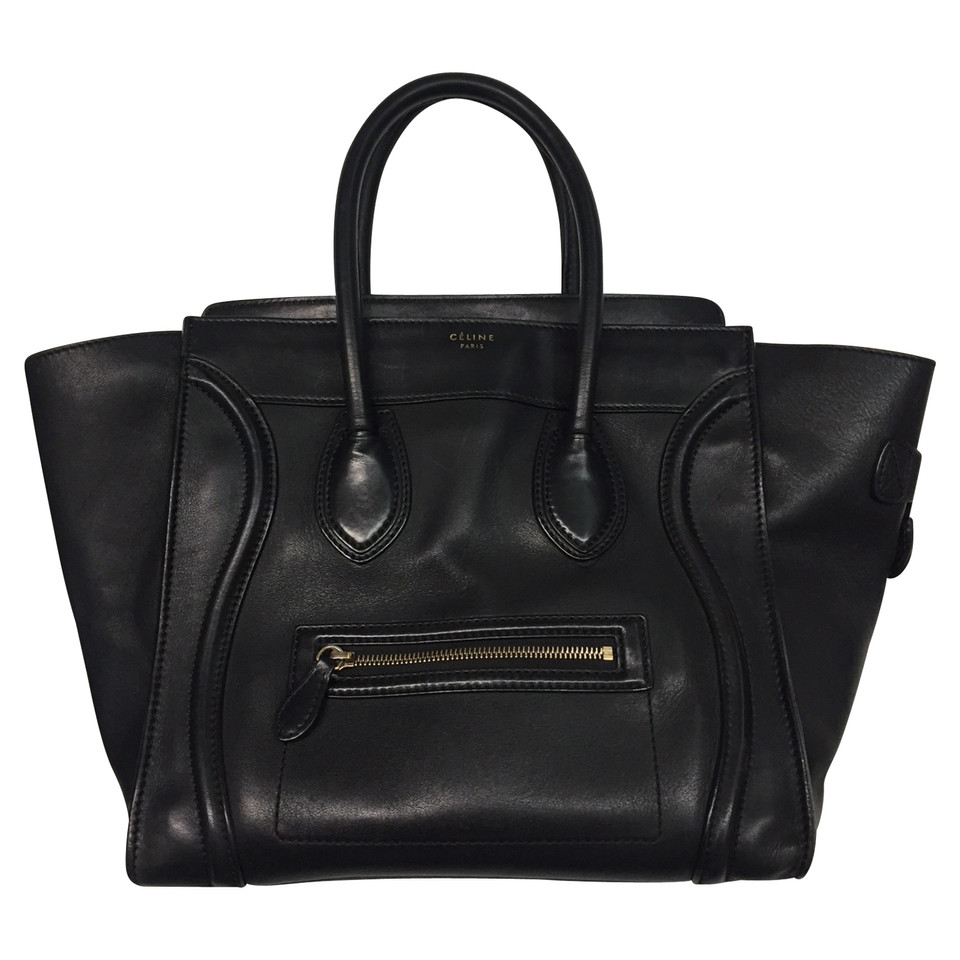 Céline Luggage Nano en Cuir en Noir