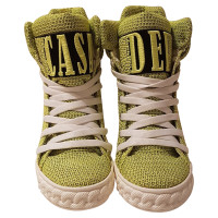 Casadei Lace-up shoes Canvas in Yellow