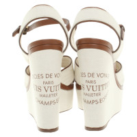 Louis Vuitton Wedges in cream / brown