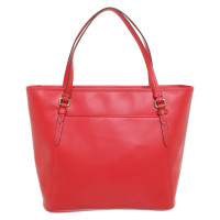 Coach Shopper Leer in Rood