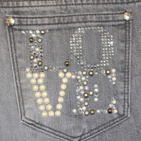 Moschino Love Jeans mit Schmuckstein-Besatz