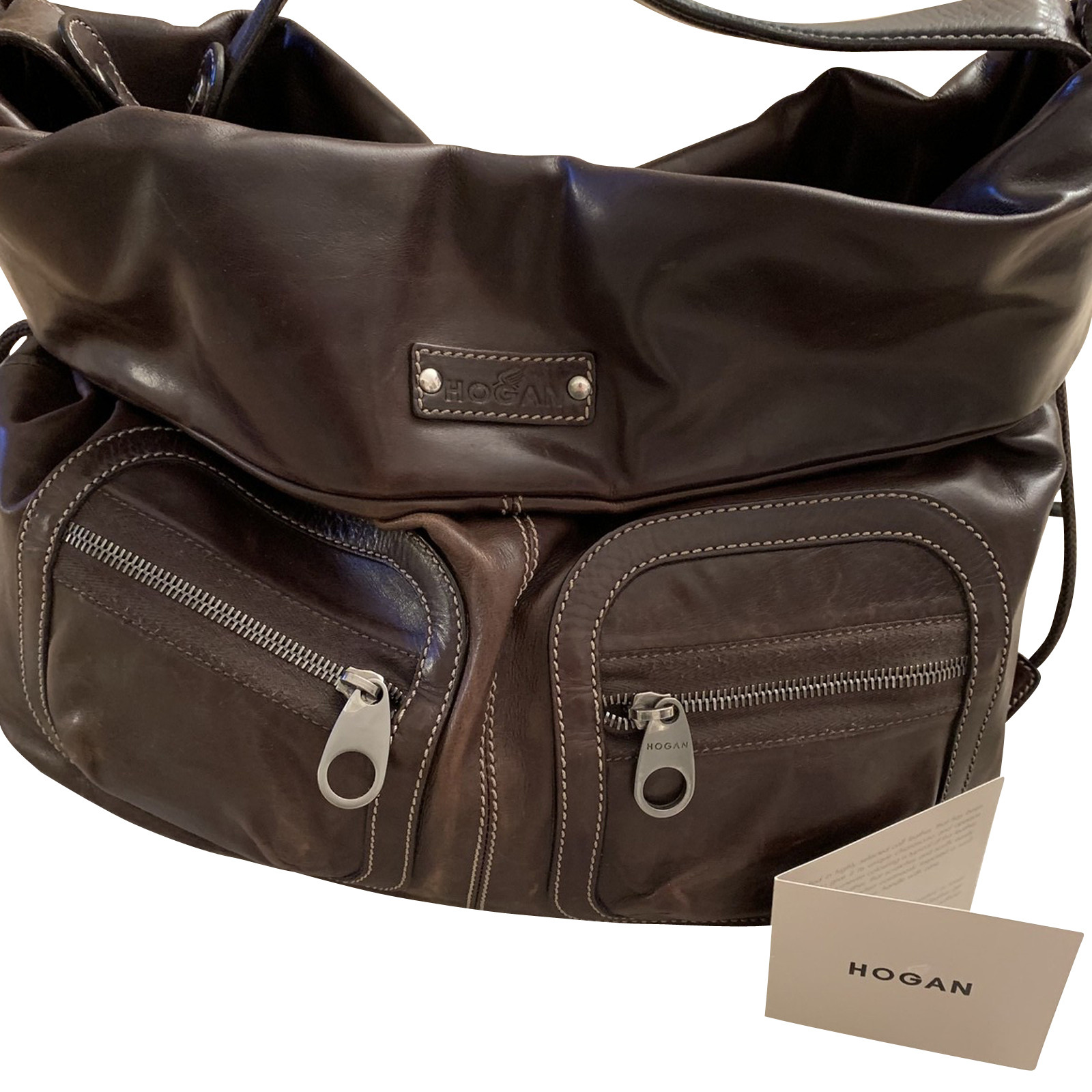 Hogan Shoulder bag Leather in Brown - Second Hand Hogan Shoulder bag  Leather in Brown buy used for 113€ (2545596)