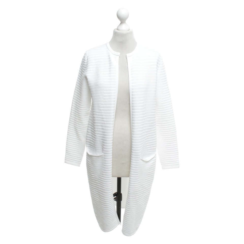 Hugo Boss Manteau tricoté en blanc