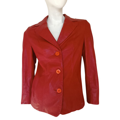 Roberto Cavalli Jacket/Coat Leather in Red