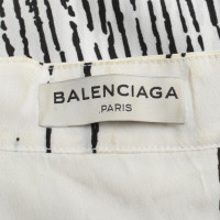 Balenciaga blouse de soie en noir / blanc