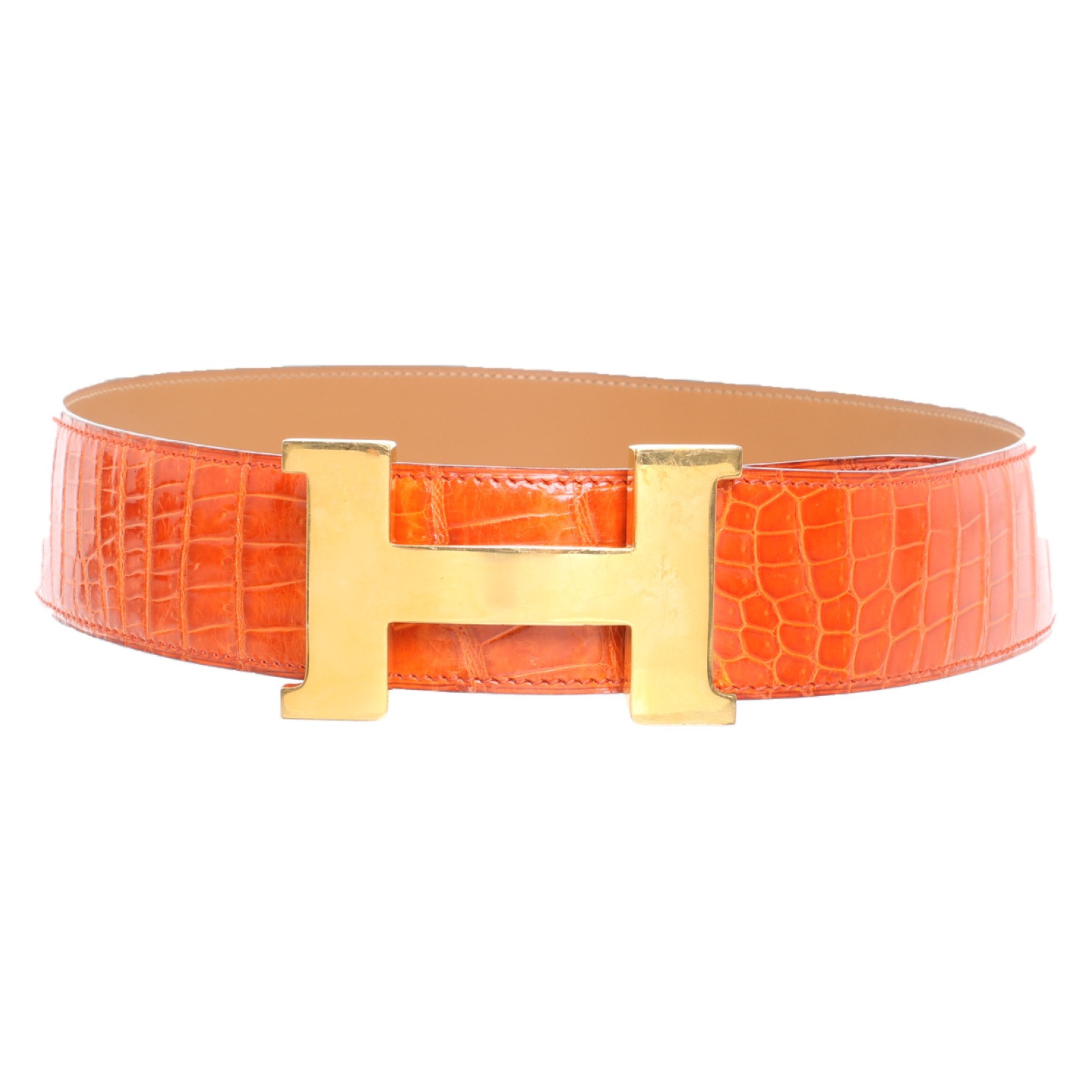 Hermès Gürtel aus Krokoleder in Orange - Second Hand Hermès Gürtel aus  Krokoleder in Orange gebraucht kaufen für 1550€ (3425731)