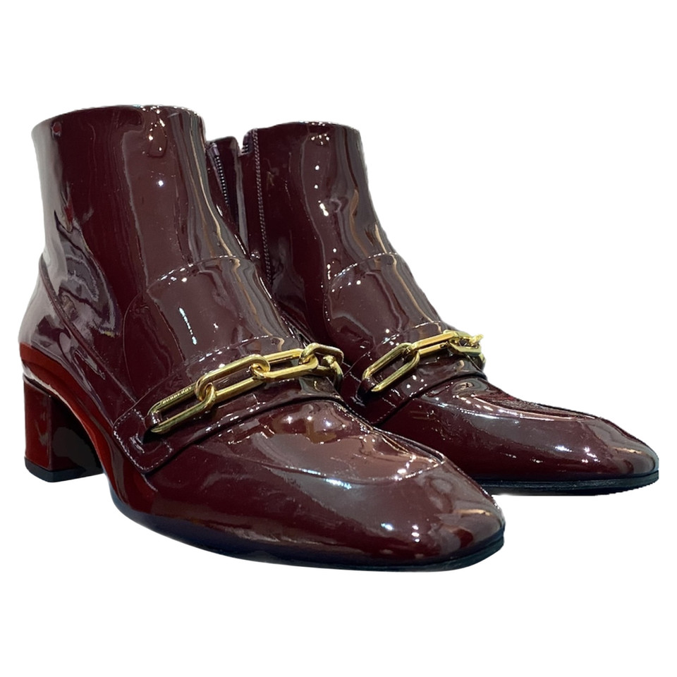 Burberry Ankle boots Patent leather in Bordeaux