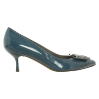 Stuart Weitzman Pumps/Peeptoes aus Lackleder in Petrol