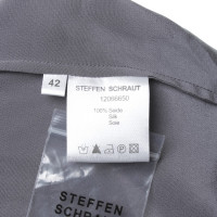 Steffen Schraut camicetta di seta di colore grigio