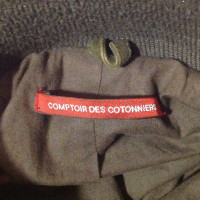 Comptoir Des Cotonniers Leather blouson in khaki