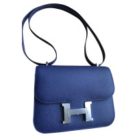Hermès Constance Mini 18 Leer in Blauw