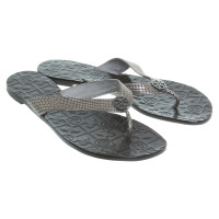 Tory Burch Metallic-tiende Renner sandalen