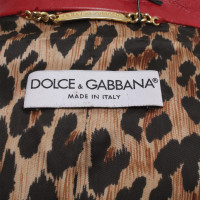 Dolce & Gabbana Giacca in pelle in rosso