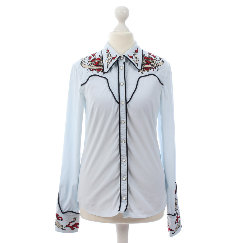 Mc Q Alexander Mc Queen Blouse met zwarte broderie