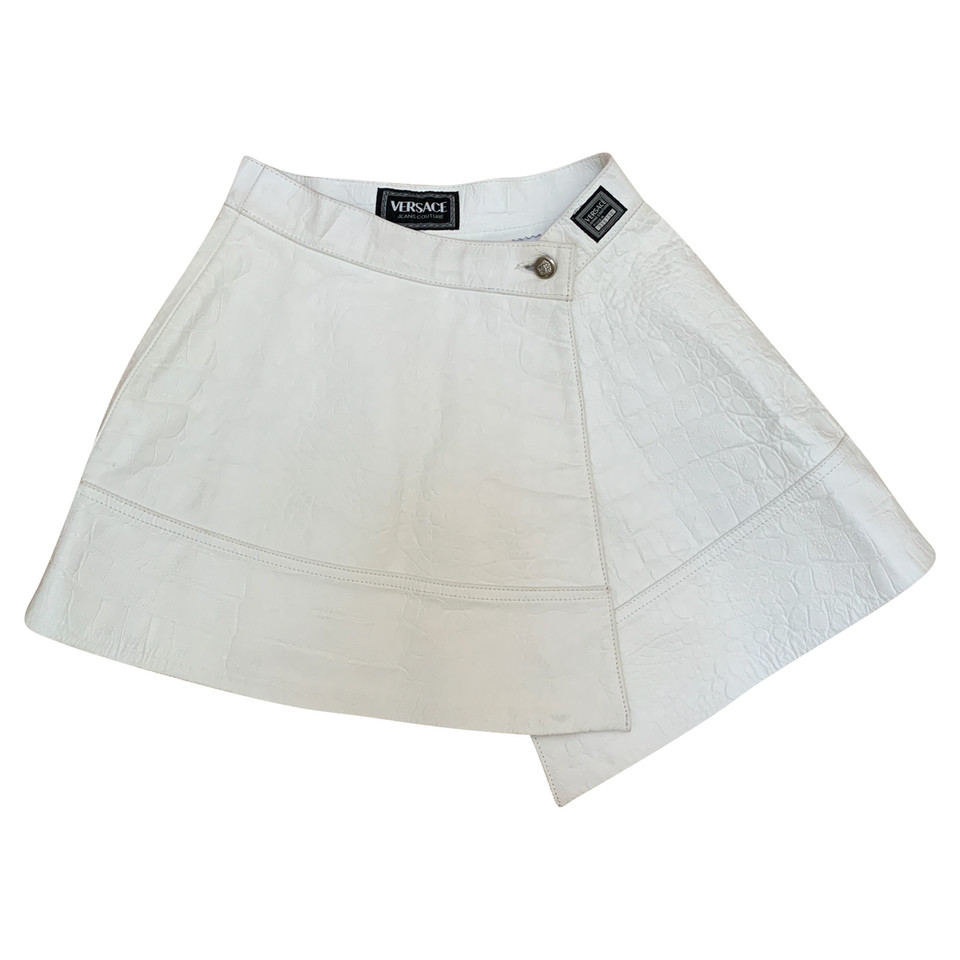 Gianni Versace Skirt Leather in White
