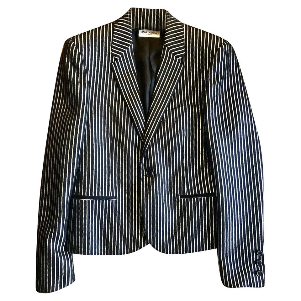 Saint Laurent Blazer aus Wolle in Silbern