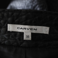 Carven Lederen rok in zwart