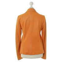 Hugo Boss Leather jacket in Orange