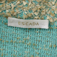 Escada Knitted blazer in turquoise / beige