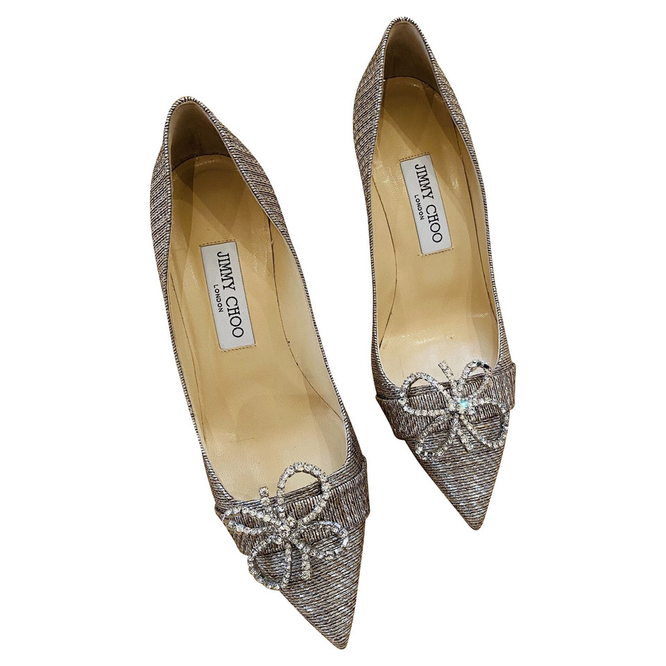Jimmy Choo Pumps/Peeptoes Cotton in Gold