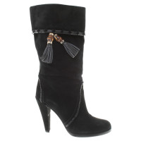 Gucci bottes en daim en noir