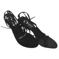 Christian Dior Sandalen aus Leder in Schwarz