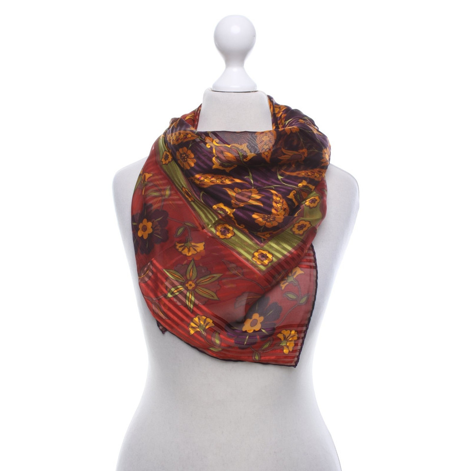 Yves Saint Laurent Silk scarf with floral pattern
