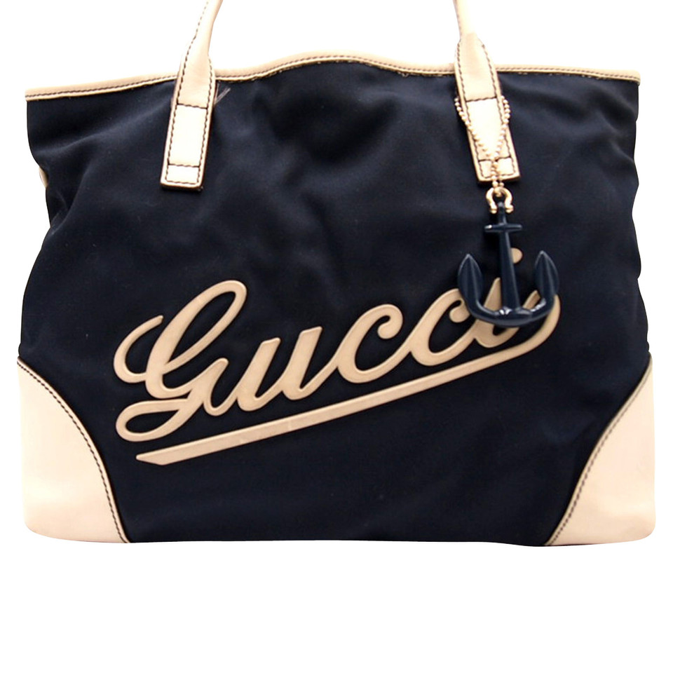 Gucci Shopper in Tela in Blu