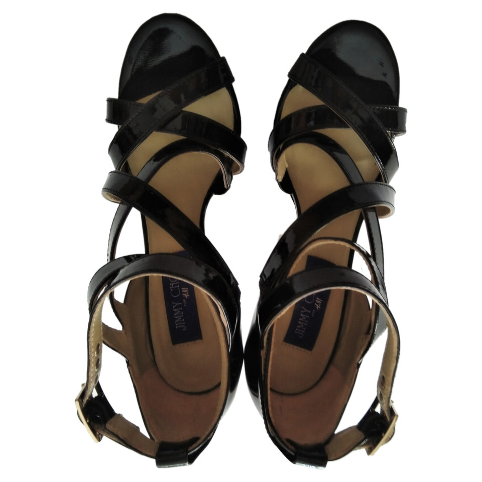 Jimmy Choo For H&M Sandals Patent leather in Black