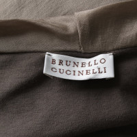 Brunello Cucinelli Oberteil aus Seide in Grau