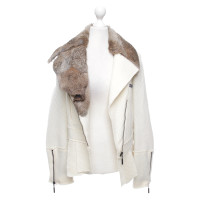 Just Cavalli Jacket/Coat Wool in Cream