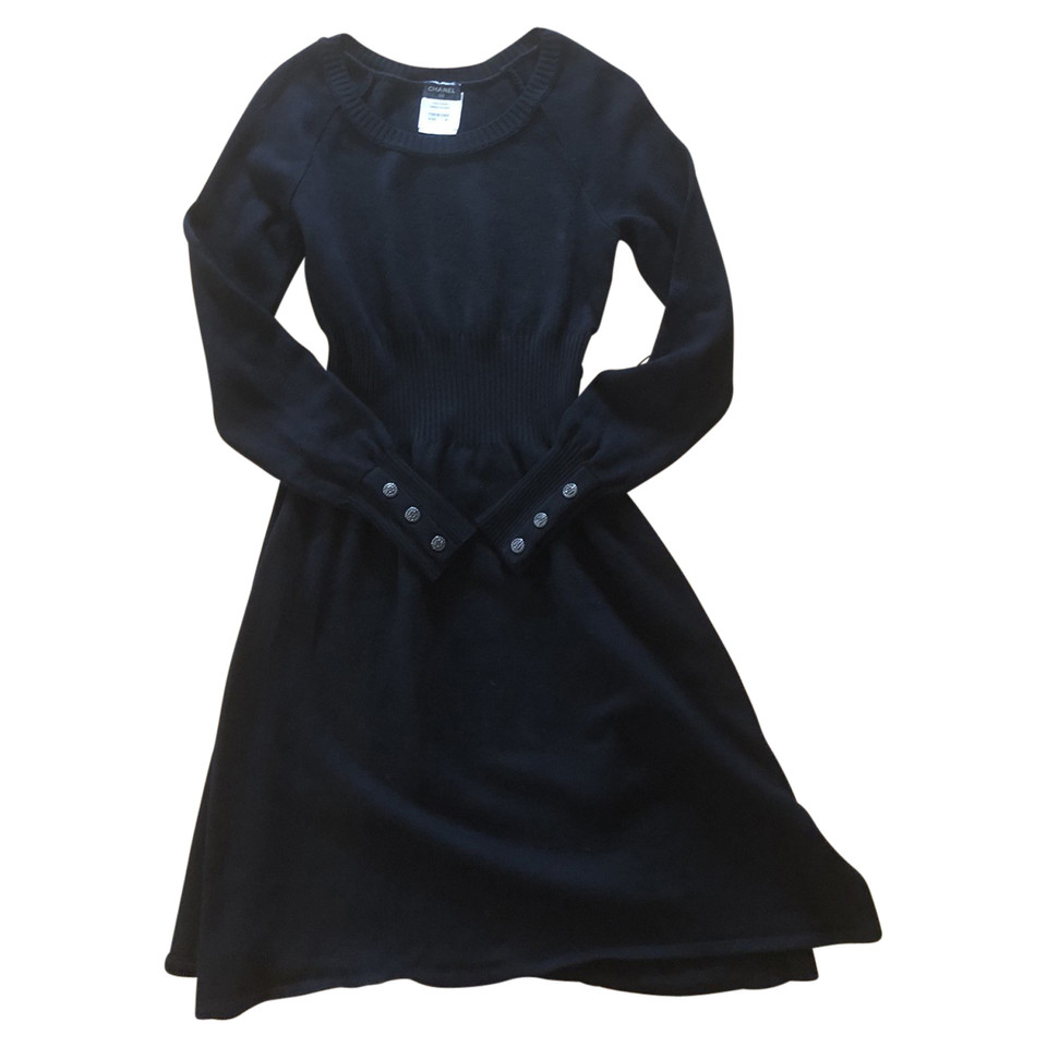 Chanel Kleid aus Wolle in Schwarz
